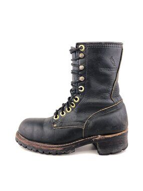 Carolina 9" Leather Steel Toe Logger Boots 7.5